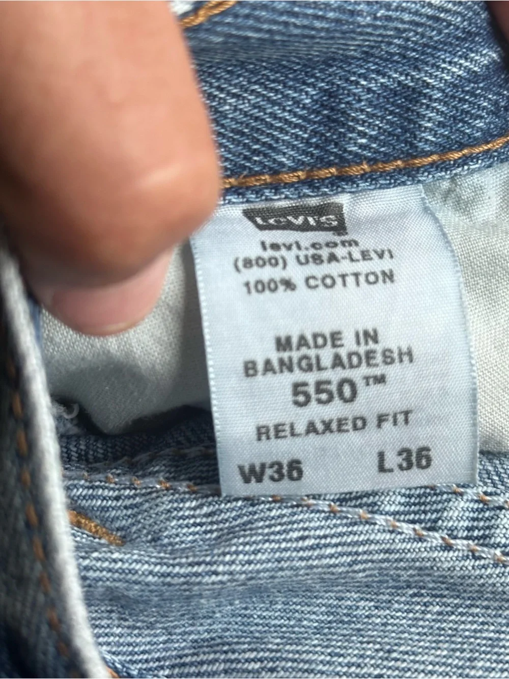 Levi’s 550 Relaxed Fit Jeans Men’s 36x36‎ Light Wash Straight Leg 100% Cotton